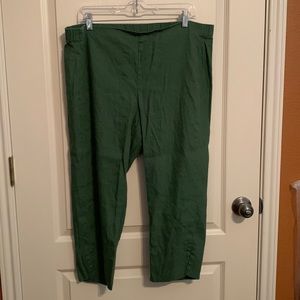 J.Jill Linen Cropped Elastic back waistline Pants